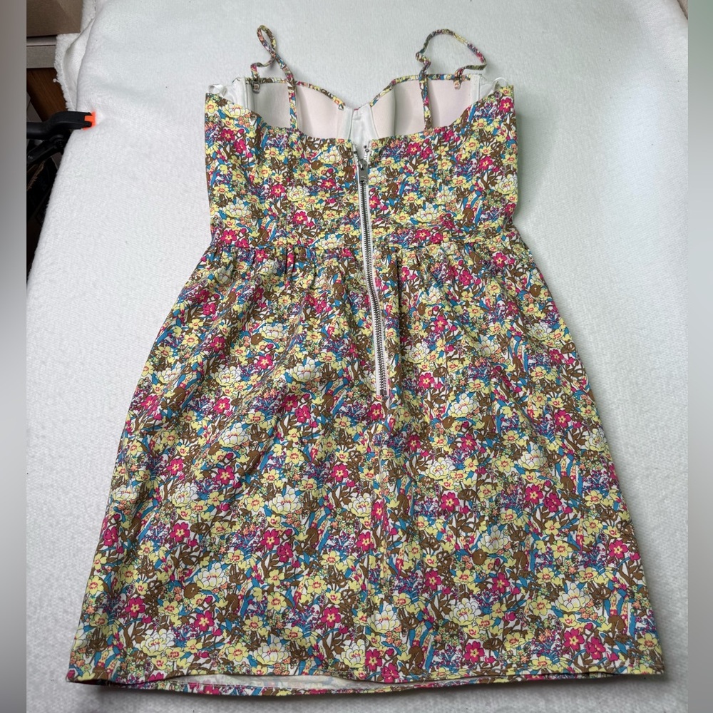 PINK Victoria's Secret Y2K Stretchy Floral Corset Dress Spaghetti Strap S Summer - Picture 11 of 11
